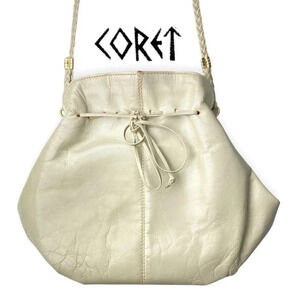 Coret Montreal  Vintage Off White Braided Strap Small Bag